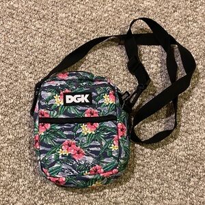 DGK Tropical Floral Camera Belt Bag - Black and Pink